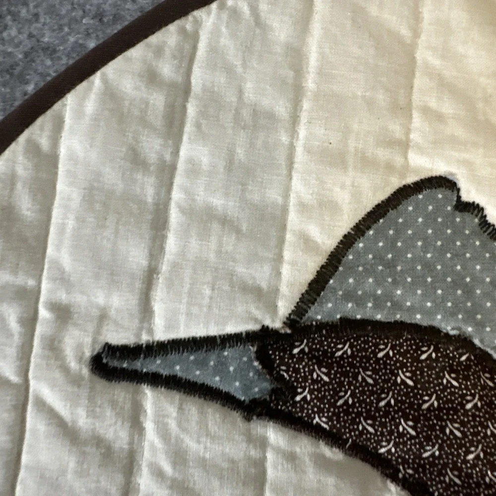 4 Handmade Quilted Oval Roadrunner Fabric Placemats  Grandma‎  Country Farmhouse